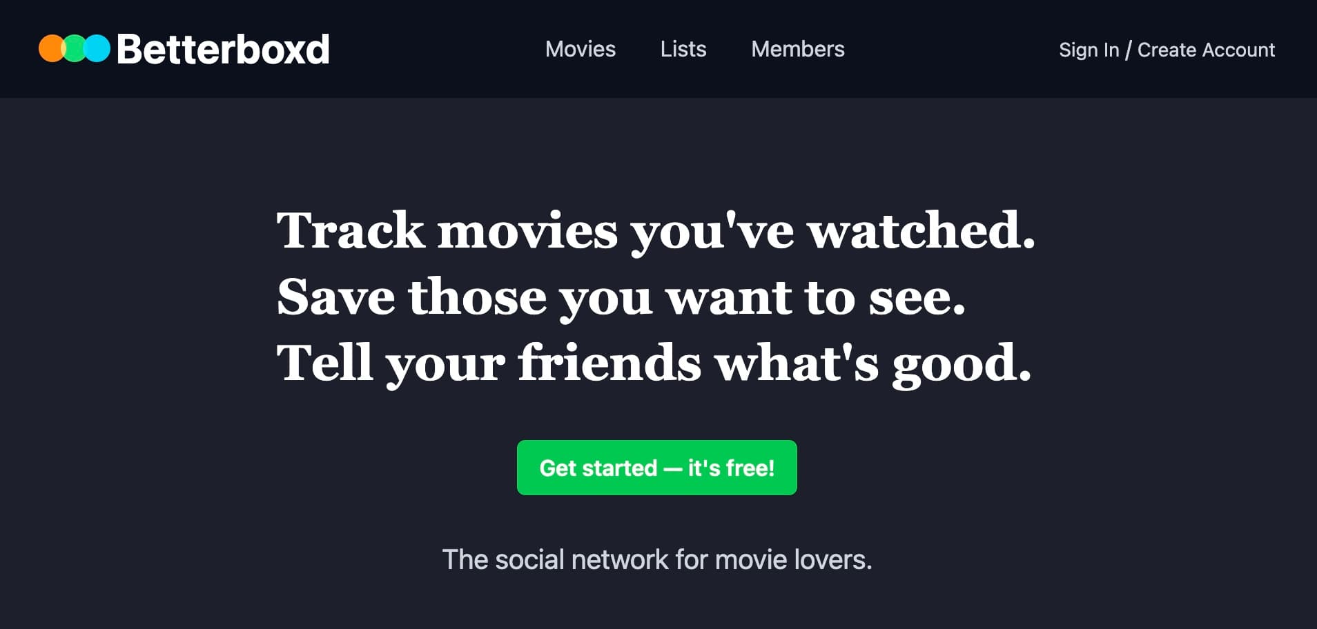 The Betterboxd website